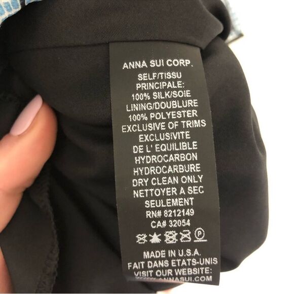 Anthropologie Blueflower Silk Swing Dress by Anna Sui Blue Motif-jj11 - Picture 9 of 9